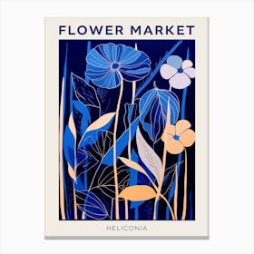 Blue Flower Market Poster Heliconia 2 Canvas Print