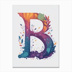 Colorful Letter B Illustration 2 Canvas Print