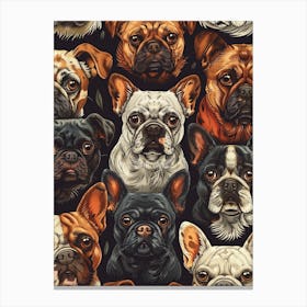 Perfectly Repeatable Artwork With Cute Dog Faces 38 Canvas Print