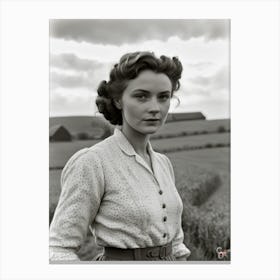 Woman In A Field Canvas Print