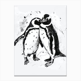 King Penguin Huddling For Warmth 4 Canvas Print