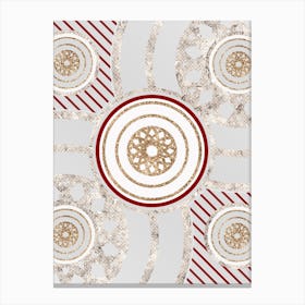 Geometric Glyph Abstract in Festive Gold Silver and Red n.0010 Canvas Print