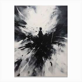 Black And White Abstract Painting 2 Canvas Print
