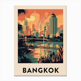 Bangkok 2 Vintage Travel Poster Canvas Print