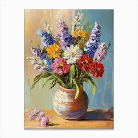 Oil Painting Of Spring Flowers In A Vase 1 Canvas Print