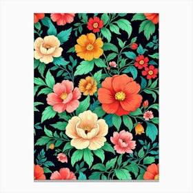 Floral Seamless Pattern 1 Canvas Print