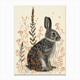 Argente Blockprint Rabbit Illustration 7 Canvas Print