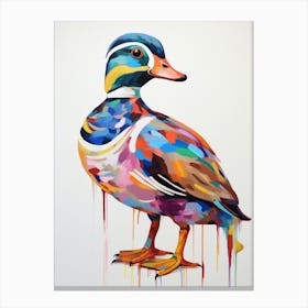 Colourful Bird Painting Wood Duck 2 Canvas Print