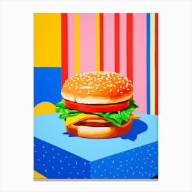 Retro Hamburger Colour Pop 6 Canvas Print