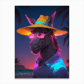 Donkey With Sunglasses Canvas Print