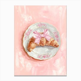 coquette Croissant bow Canvas Print