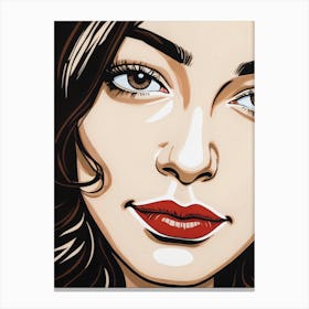 Woman Portrait Face Pop Art (2) Canvas Print