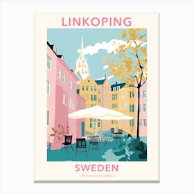 Linkoping, Sweden, Flat Pastels Tones Illustration 4 Poster Canvas Print