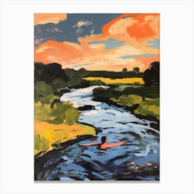 Wild Swimming At River Stou Dorset 5 Canvas Print