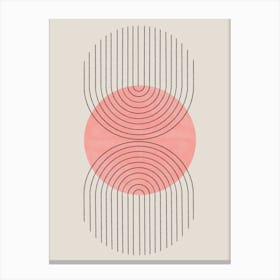 Abstract Painting, Pink Circle Canvas Print
