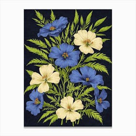 Blue Flowers 1 Canvas Print