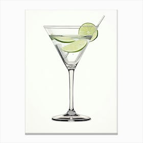 Mid Century Modern Gimlet Floral Infusion Cocktail 2 Canvas Print