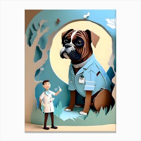 Boxer Dog-Reimagined 2 Canvas Print