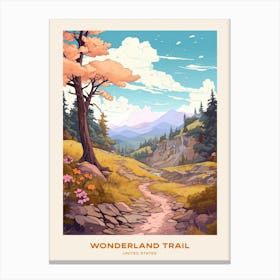 Wonderland Trail Usa Hike Poster Canvas Print