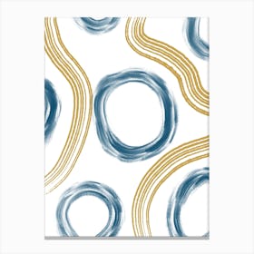 Blue And Gold Circles Canvas Print