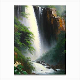 Bhagsunag Falls, India Peaceful Oil Art 2 (2) Canvas Print