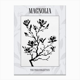 Magnolia Tree Simple Geometric Nature Stencil 2 Poster Canvas Print