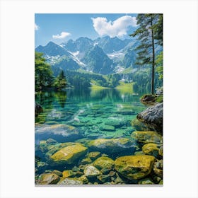 Lake In The Mountains 25 Canvas Print