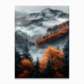 Autumn Trees In The Mountains Canvas Print