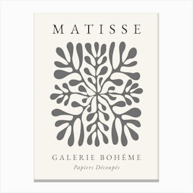 Matisse Grey Leaf Print 2 Canvas Print