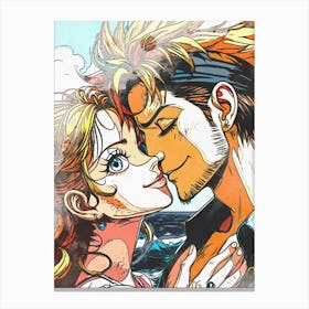 Anime Kissing Canvas Print