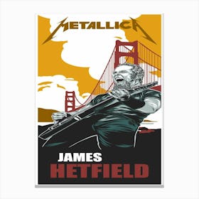 Metallica James Hetfield Rock Art Poster Canvas Print