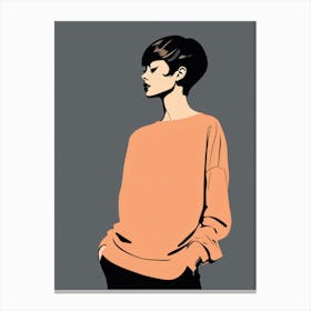 Contemporary Lady in Casual Wear Canvas Print