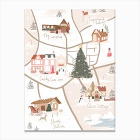 North Pole Map Canvas Print