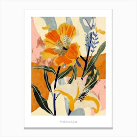 Colourful Flower Illustration Poster Portulaca 4 Canvas Print