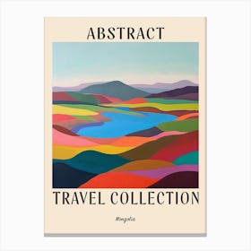 Abstract Travel Collection Poster Mongolia 1 Canvas Print