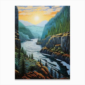 Columbia River Washington Retro Pop Art 11 Canvas Print