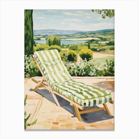 Sun Lounger By The Pool In Tuscany Italy 2 Canvas Print