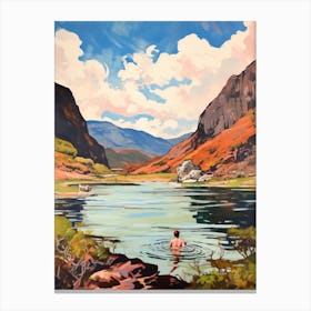 Wild Swimming At Loch Maree Scotland 2 Canvas Print