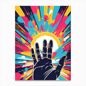 Hand In The shine, colorful abstract art Canvas Print