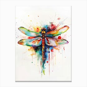 Dragonfly Colourful Watercolour 1 Canvas Print