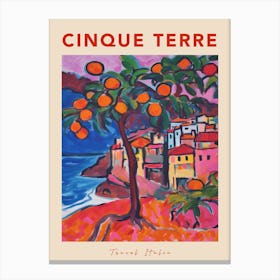 Cinque Terre Italia Travel Poster Canvas Print