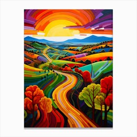Bright Colors English Roadway Canvas Print