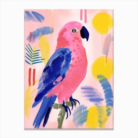 Playful Illustration Of Parrot For Kids Room 4 Canvas Print