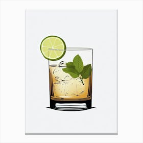 Illustration Kentucky Mule Floral Infusion Cocktail 1 Canvas Print