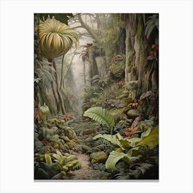 Vintage Jungle Botanical Illustration Venus Flytrap 1 Canvas Print