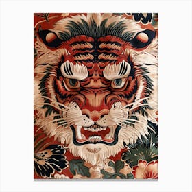 Chinese Lunar Year Of The Tiger 3 Full William Morris Style Canvas Print