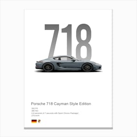 718 Cayman Style Edition Porsche Canvas Print