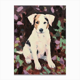 A Border Collie Dog Painting, Impressionist 1 Canvas Print