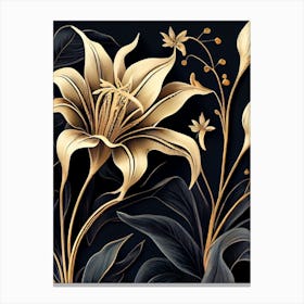 Elegant Black and Gold Vintage 1 Canvas Print