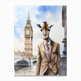 Giraffe In London Canvas Print
